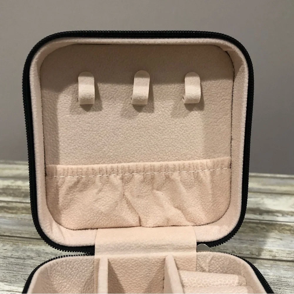 Small Black Zip Top Jewelry Box